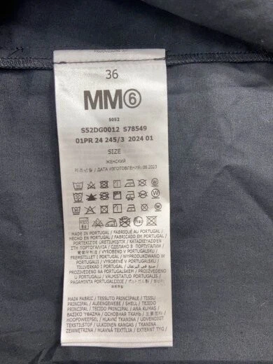 MAISON MARGIELA Abito MM6 Cotone popeline scollo raccolto 36 Cotone BLK S52DG0012