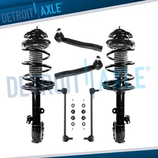 AWD Front Struts w/Coil Spring Sway Bars Tie Rods for 2011 - 2014 Toyota Sienna