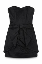 Womens Coast Size 12 Strapless Dress Black Short Sweetheart Sleeveless Pleated