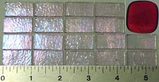 1215.31- 20 IRIDIZED LIGHT PINK STRIKER 1/2"x 1" BULLSEYE 3mm THICK GLASS 90 COE