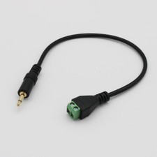 3.5mm 1/8" Mono TS Male To 2P Solderless Screw Speaker Headphone Terminal Cable