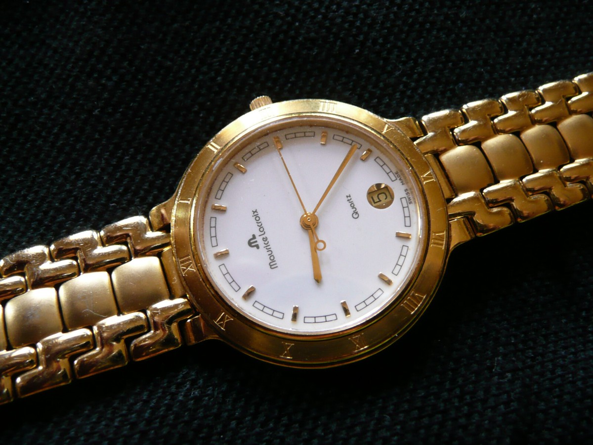 Maurice Lacroix Calypso 95417 Herrenuhr Ø 33 mm vergoldet Datum