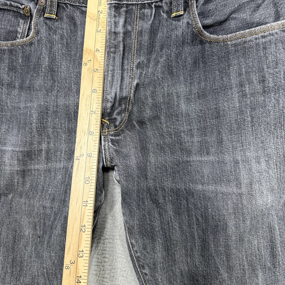 Gap Jeans 1969 Mens 33x30 Gray Low Straight American Grunge Goth Emo Dark Denim - Image 4 of 4
