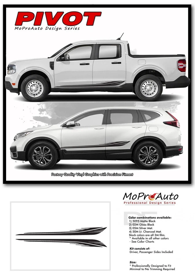Universal Versatile Side Vinyl Graphics Door Stripes PIVOT Decals Honda CR-V Foto 2 de 4