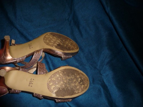 Alex Marie 3" Heel Metallic Gold Strappy Slingback Sandals Size 6M - Picture 8 of 10