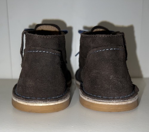 KICKERS Kids Boys Dark Brown SUEDE Gum Sole Ankle CHUKKA BOOTS Shoes US 1 Eu 32 - Picture 4 of 12