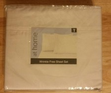 AT HOME WRINKLE FREE SHEET SET - 100 MICROFIBER - NIP