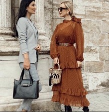 zara ruffled polka dot dress