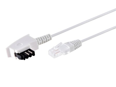 DSL Internet Router Kabel 3 m FritzBox Speedport EasyBox TAE F > RJ 45 weiß 3m