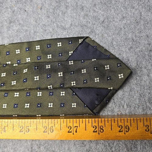 Brooks Brothers Silk Woven Green Blue Cream Necktie - Picture 5 of 6