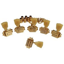 One Set 3R 3L Vintage Deluxe Guitar Machine Heads Tuners Peg 14:1 in Gold Color