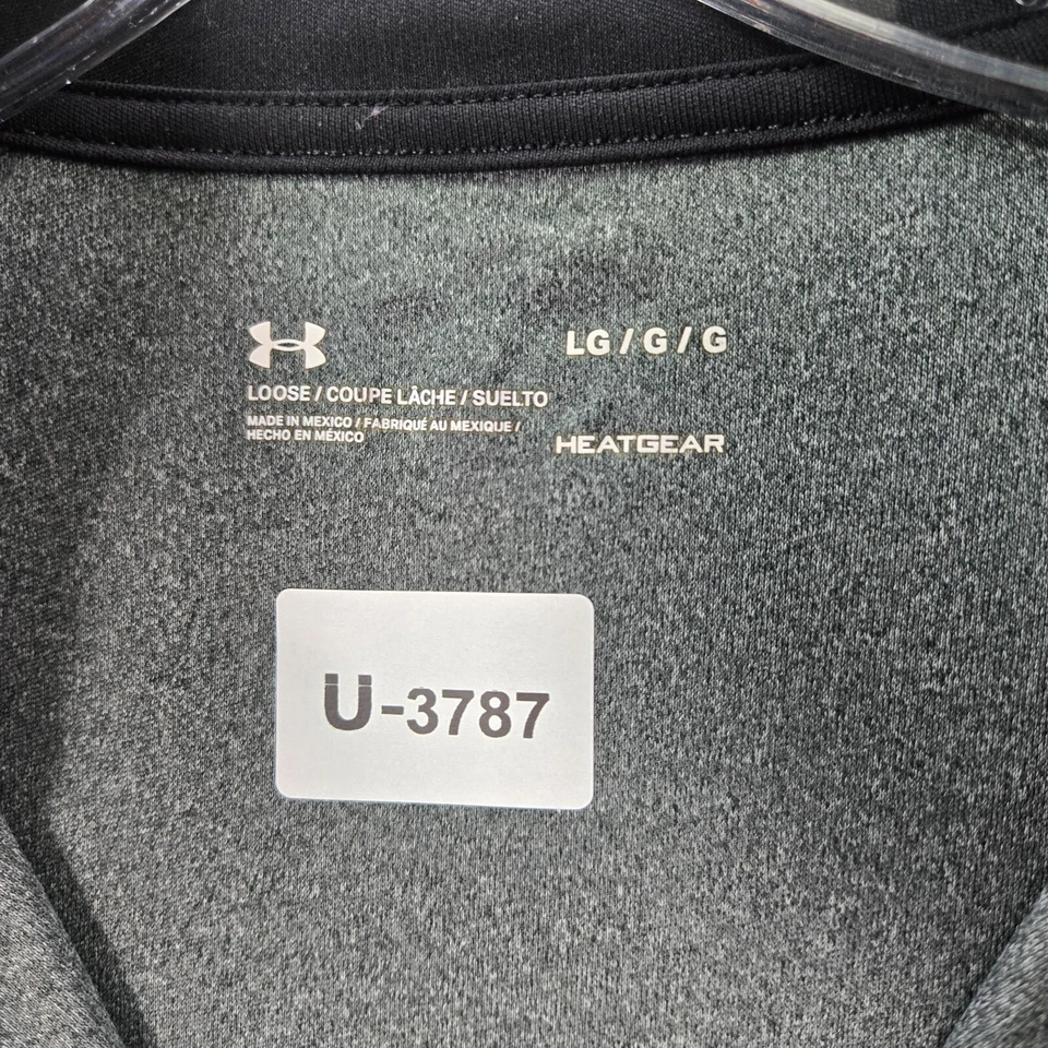 Camisa Under Armour Hombres Ropa Activa Grande Gris Logo HeatGear 1/2 Cremallera Rendimiento Foto 2 de 4