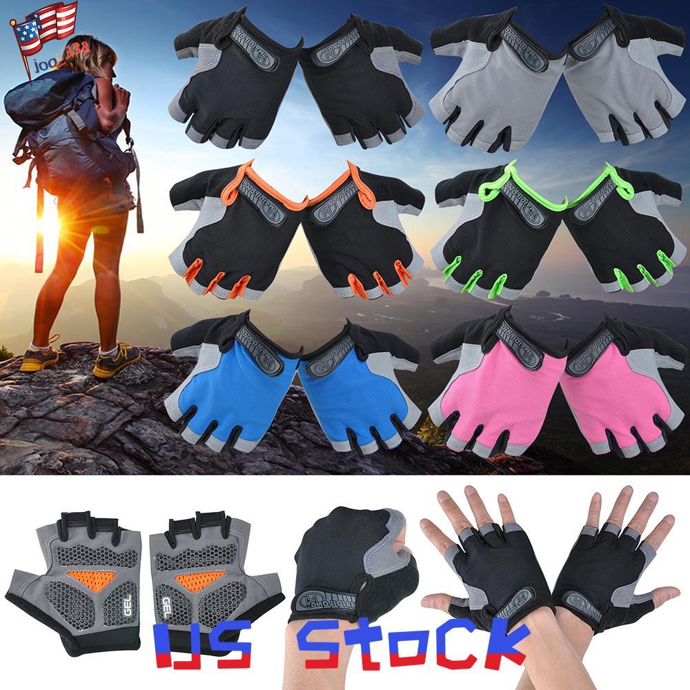 Men's Womens Bike Bicycle Cycling Half Finger Gloves GEL Silicone Pad Fingerless