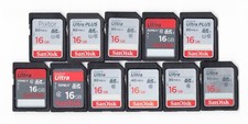 Lot Of 11x SanDisk 16GB SDHC Camera Memory Cards