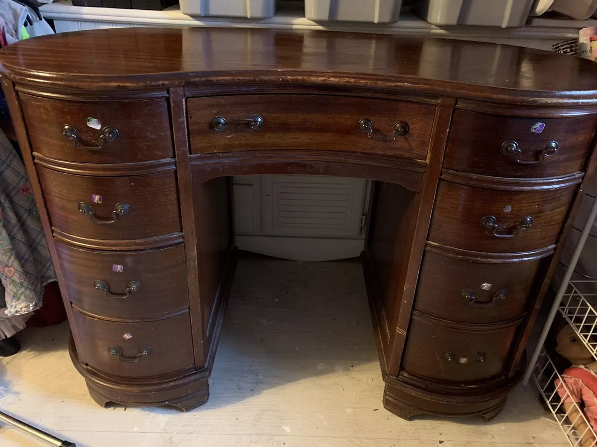 Antique kidney shaped desk for sale deals