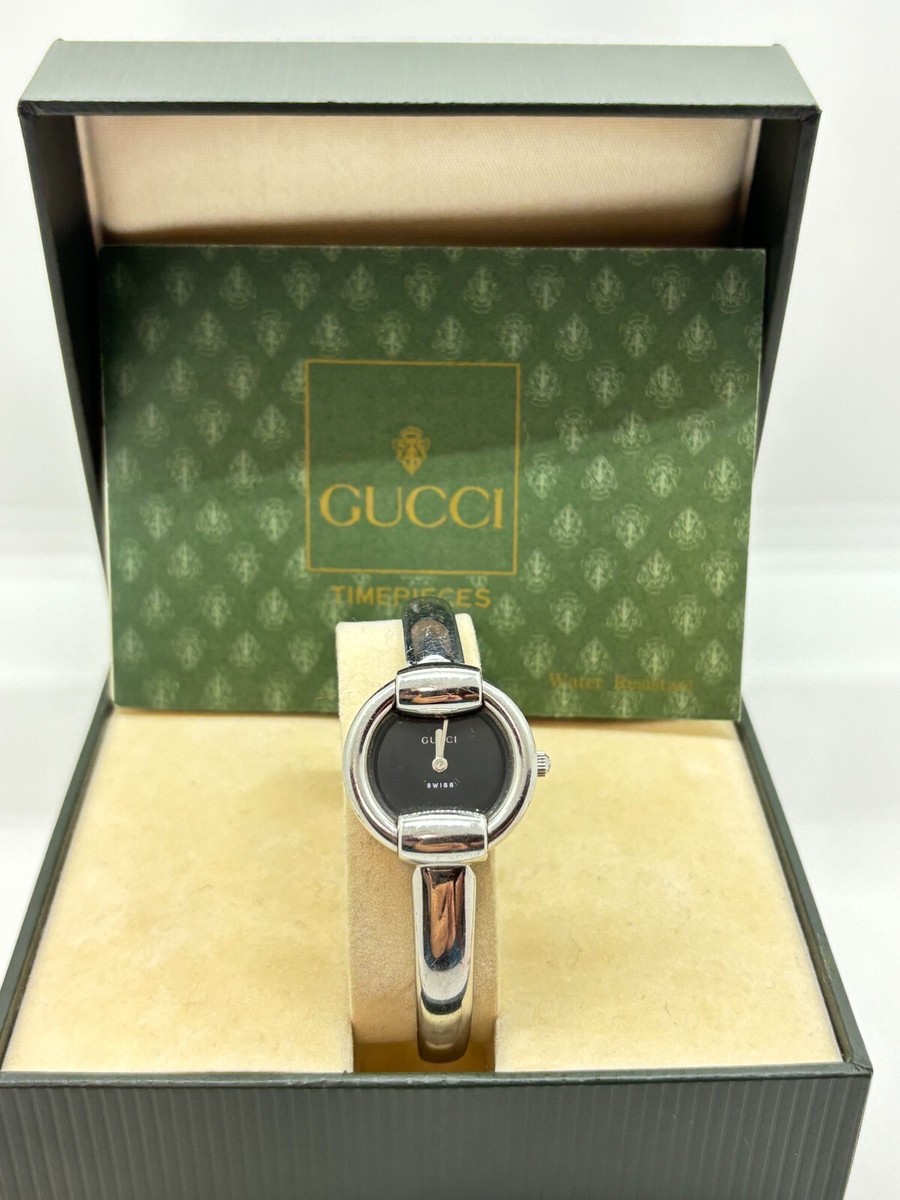 Gucci 時計　1400 ヴィンテージ Exc+5 w/Box ] GUCCI 1400L Vintage Pink Dial Silver Quartz Watch