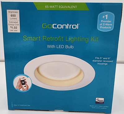 GoControl LB65R6Z-1 Z-Wave Plus Smart LED Recessed Retrofit Light Kit 5''-6'' NEW