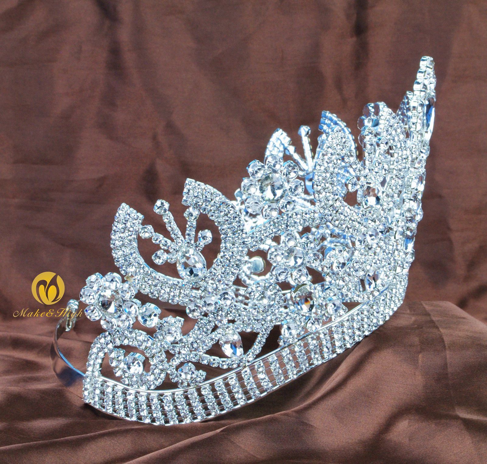 Luxurious Miss Pageant Tiara Crown Rhinestone Women Headband Wedding Parade Prom
