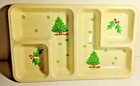 Art Form Ind Christmas Tree Chip Dip Rigid  Plastic Divided Serving Tray Vintage