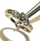 GIA 14k yellow gold .94ct 3 stone round diamond engagement ring 3.5g estate 6 — photo 7