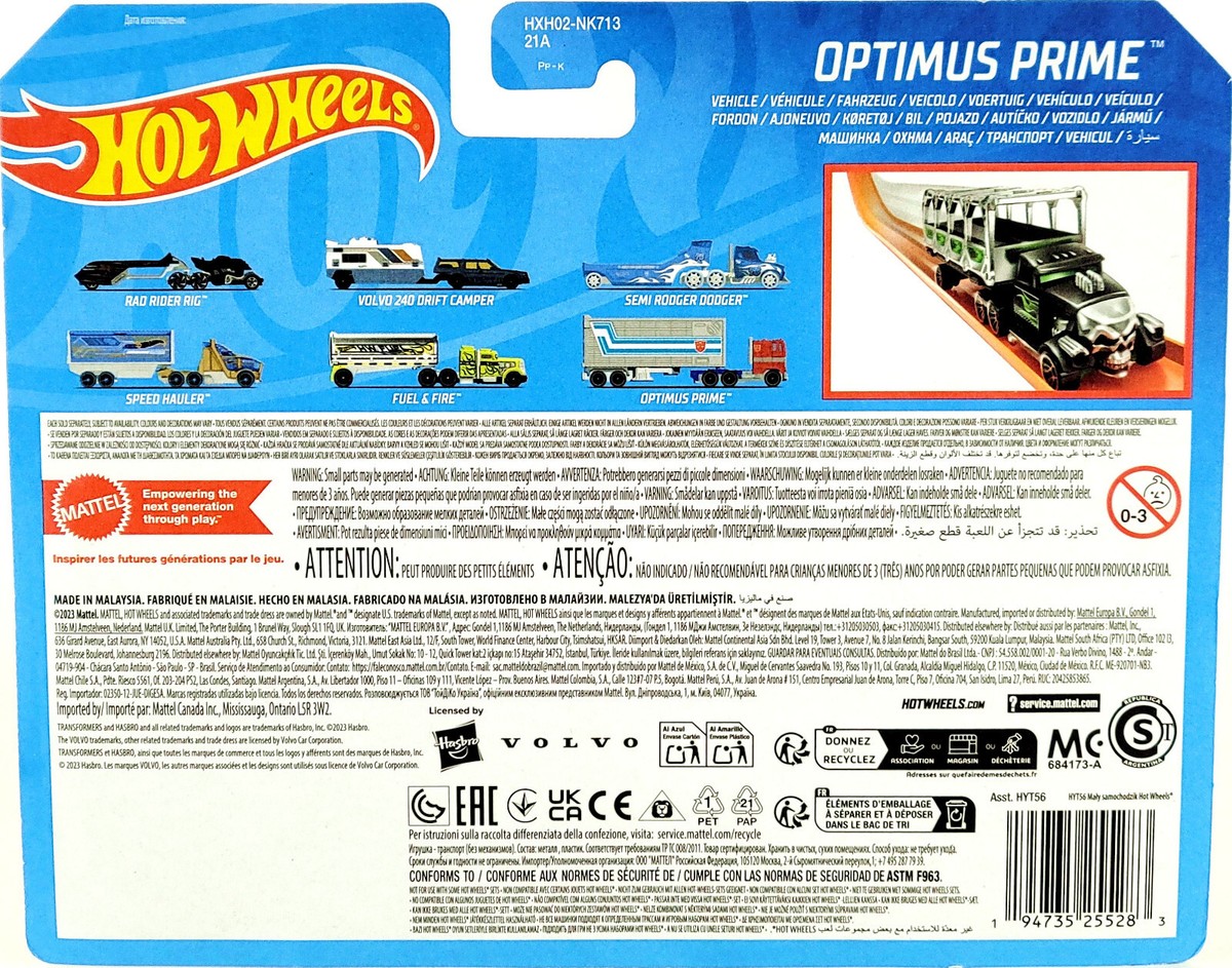IN STOCK! Transformers Hot Wheels Optimus Prime Truck 1:64 Scale Die - Foto 9