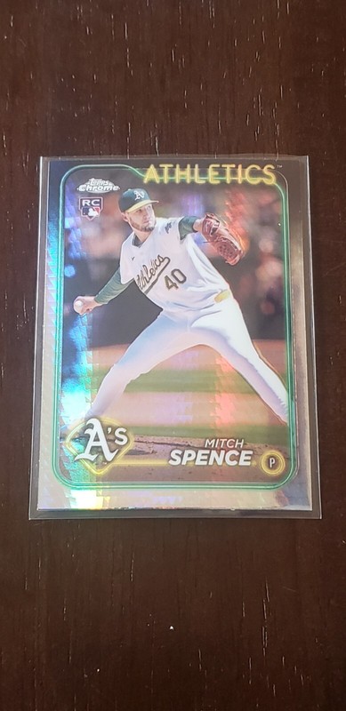 2024 Topps Chrome Update Mitch Spence RC Prism Refractor Oakland Athletics 🔥📈