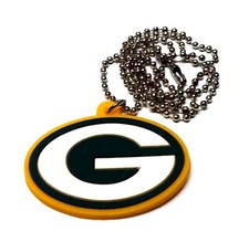 GREEN BAY PACKERS PENDANT 21" CHAIN LOGO SOFT PLASTIC NEW LICENSED NFL CHARM