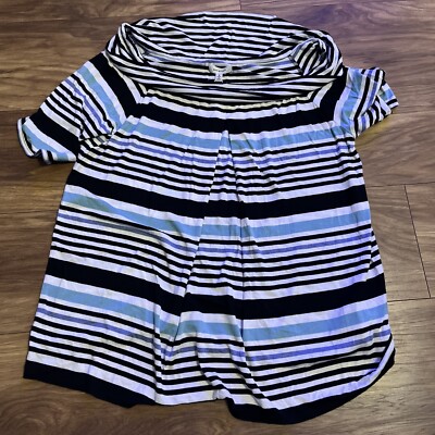 Max Studio Damen Kurzarm T-Shirt gestreift Größe S