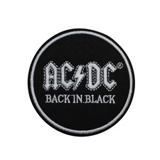 AC/DC Back In Black Embroidered Iron On Patch - Rock Music 81-A