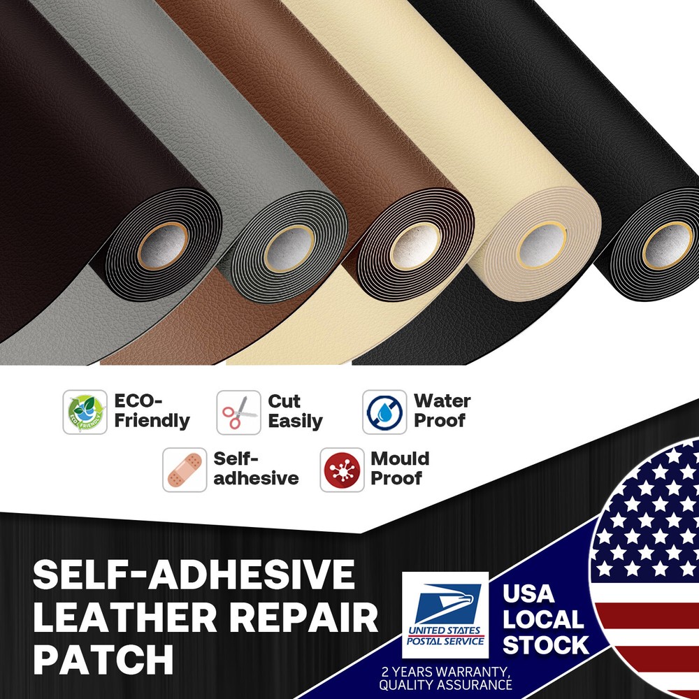 Leather Repair Kit Self Adhesive Patch Stick on Sofa Clothing Car Seat Couch USA