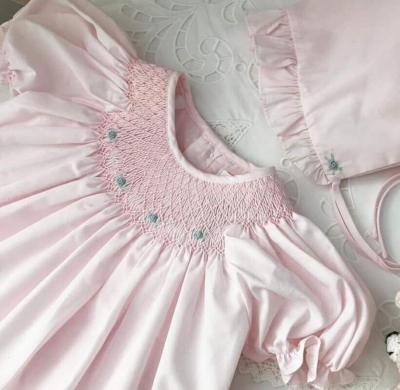 NWT Petit Ami Pink Bishop Smocked Preemie Baby Girls 2pc Dress