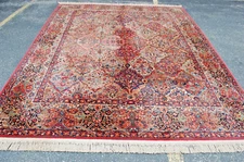 ANTIQUE EARLY KARASTAN KIRMAN MULTI_COLOR PANEL PATTERN#717 RUG CARPET 8.8 X10.6