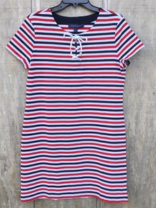 white and red t shirt dress