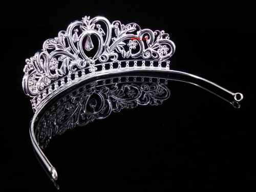 Mini diadema corona tiara corazón blanco niñas niños boda graduación - Imagen 4 de 4