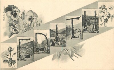 Postcard C-1905 Edith Large Letters name floral undivided Silberer 22-12261