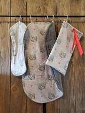 Baby Changing pad  Burp Cloth Gray Kitten pattern with Carry bag.