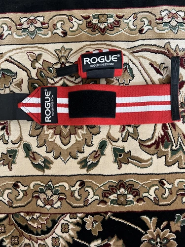 Rogue Wrist Wraps Small 12&amp;amp;#034; RedWhite Weightlifting Crossfit Bodybuilding Gym