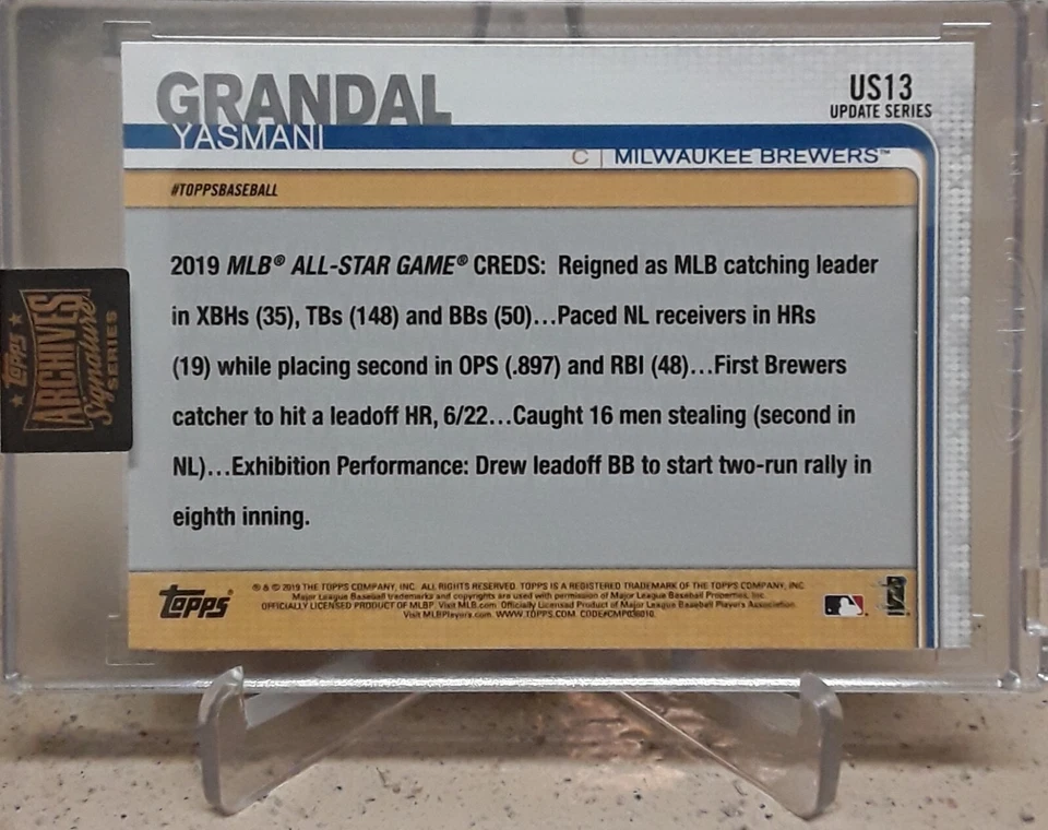2022 Topps Archives Signature Series YASMANI GRANDAL Gold Ink Auto /52 - Image 2 of 2