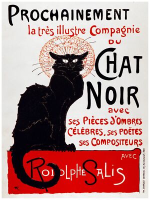 3505 Vintage Poster.BLACk CAT.Chat Noir French cabaret.French Deco Art.Home Wall
