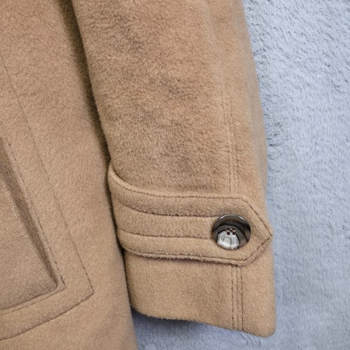 Vintage Nordstrom Trench Pea Coat Mens 42 Tan Preppy Old Money Quiet Luxury - Picture 12 of 15