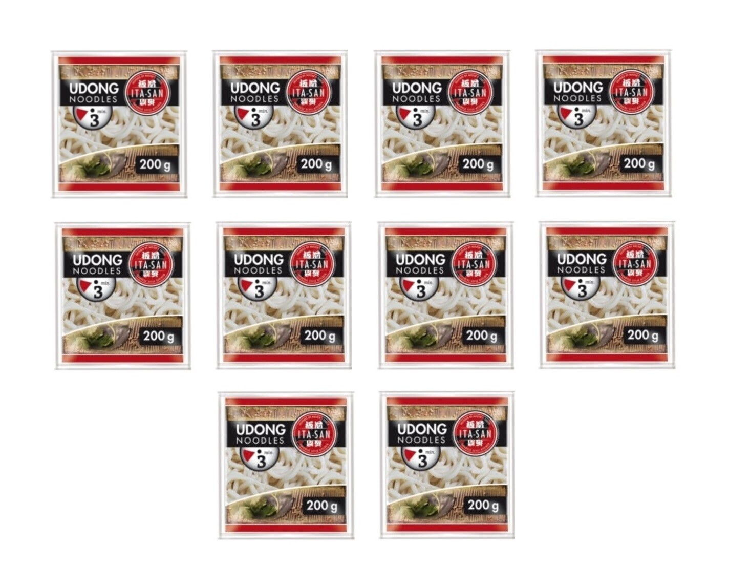Udon Nudeln Bigpack: 10 x 200g Itasan Nudeln Ramen Nudelsuppe frische Udonnudeln