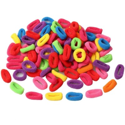 Pack Mini klein groß Baby Mädchen Kinder weiche Haargummis Bommeln Bänder ohne Haken