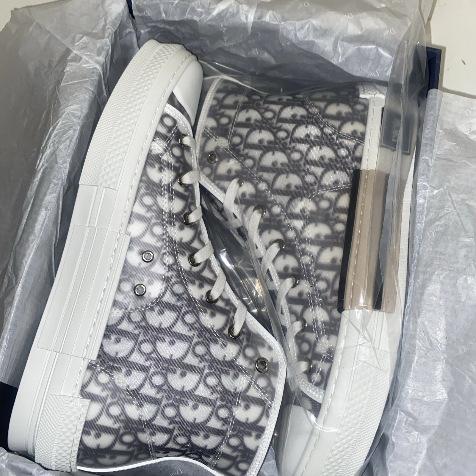 Baskets montantes homme Dior B23 taille EU42 Us 9 noir blanc logo oblique baskets