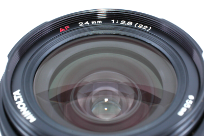 Minolta AF 24mm F2.8 Wide Angle Lens Sony A-Mount w/Hood [Near