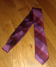 Boys Crewcuts Maroon Red Blue Striped 100 Silk Neck Tie Sizes 2-7 42"