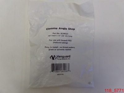 Qty=4 Vanguard XLVAC21 Chrome Angle Stop 3/8'' x 1/4'' OD