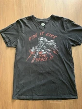 Harley Davidson Size L Reaper Ride It Like You Stole It Black Unisex Distressed