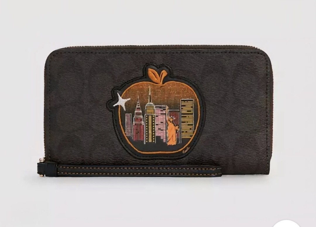 Coach-Dempsey-Large Phone Wallet New York NYC Skyline/Big Apple