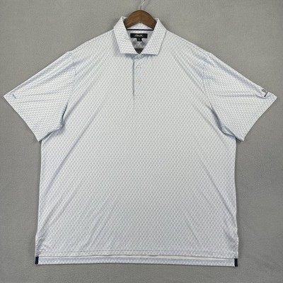 Ralph Lauren RLX Polo Shirt Men XXL Blue Golf Bag Micro Print Brooklake Logo