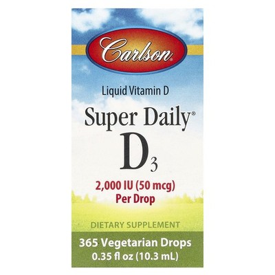 Carlson Labs Super Daily D3 2 000 IU 0 35 fl oz 10 3 ml Gluten-Free,